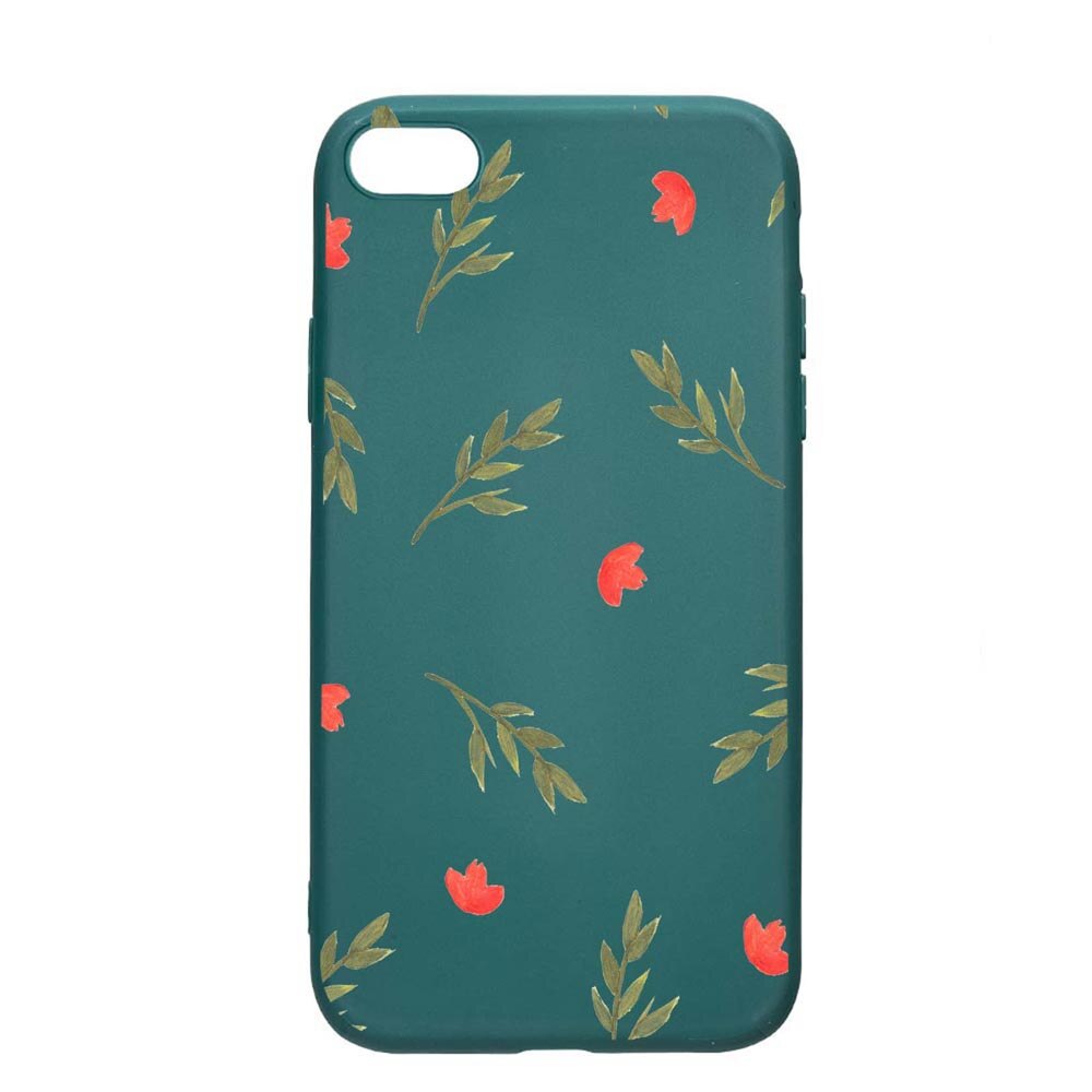 Husa Apple iPhone 6S / 6, Flowers, rezistenta la uzura, anti-alunecare, din silicon Premium, ForestGreen, FG516