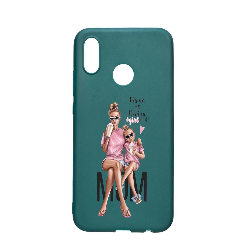 Husa Samsung Galaxy A20e, Girl Mom, rezistenta la uzura, anti-alunecare, din silicon Premium, ForestGreen, FG558