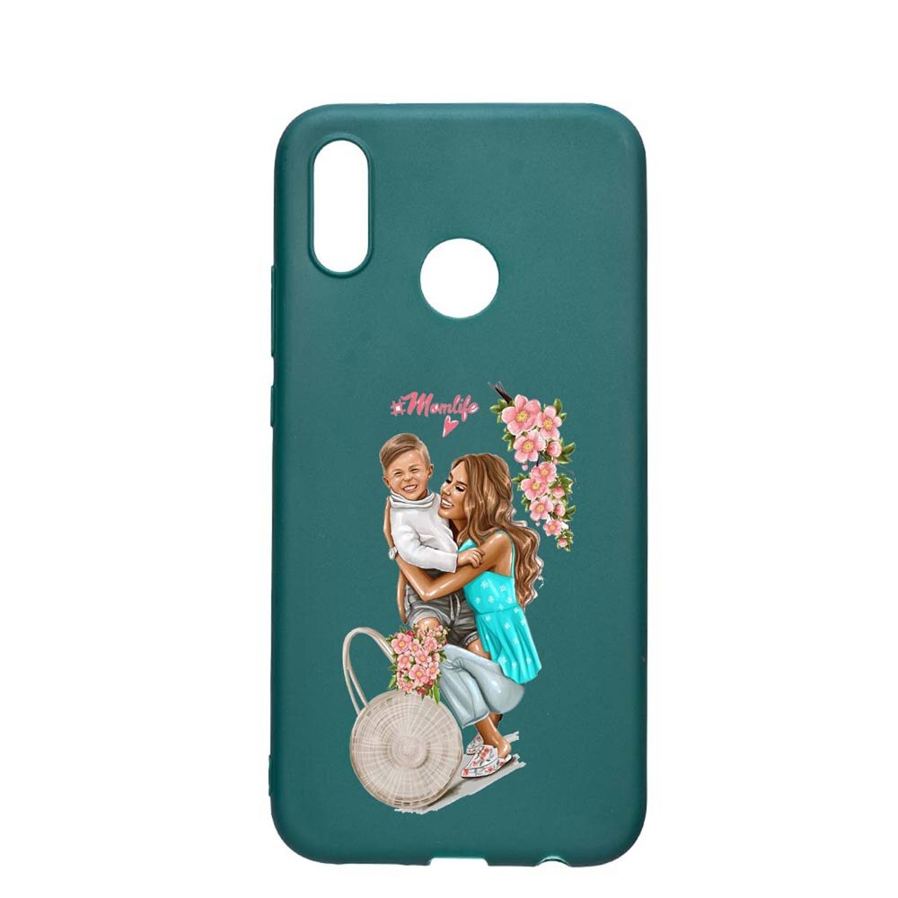 Husa Samsung Galaxy A40, Mom's Life, rezistenta la uzura, anti-alunecare, din silicon Premium, ForestGreen, FG559