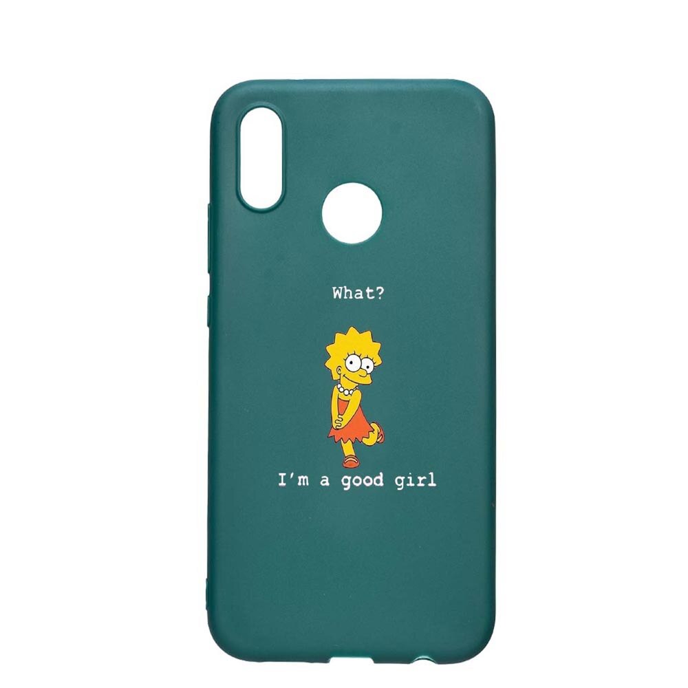 Husa Samsung Galaxy A40, Lisa - I'm a good girl, rezistenta la uzura, anti-alunecare, din silicon Premium, ForestGreen, FG591