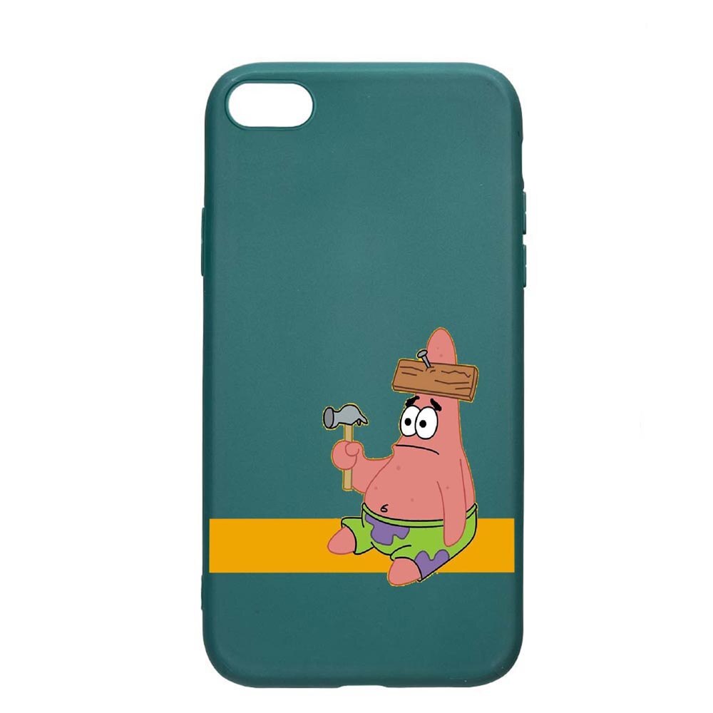Husa Apple iPhone 6S / 6, Spongebob - Patrick Star, rezistenta la uzura, anti-alunecare, din silicon Premium, ForestGreen, FG595