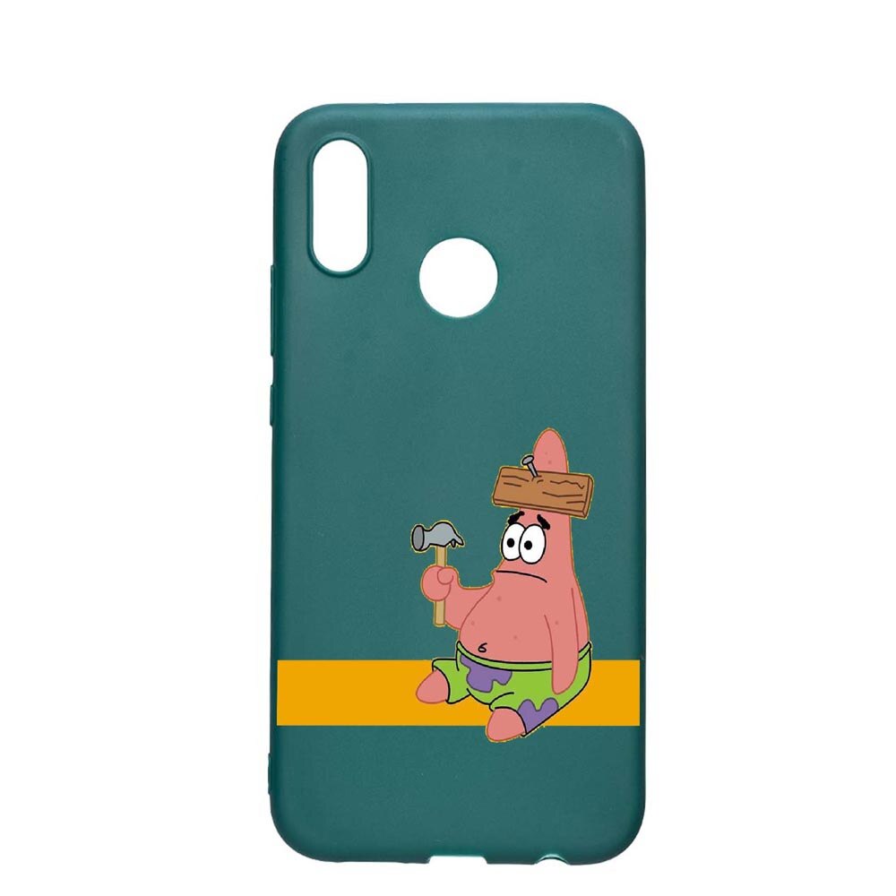 Husa Samsung Galaxy A70, Spongebob - Patrick Star, rezistenta la uzura, anti-alunecare, din silicon Premium, ForestGreen, FG595
