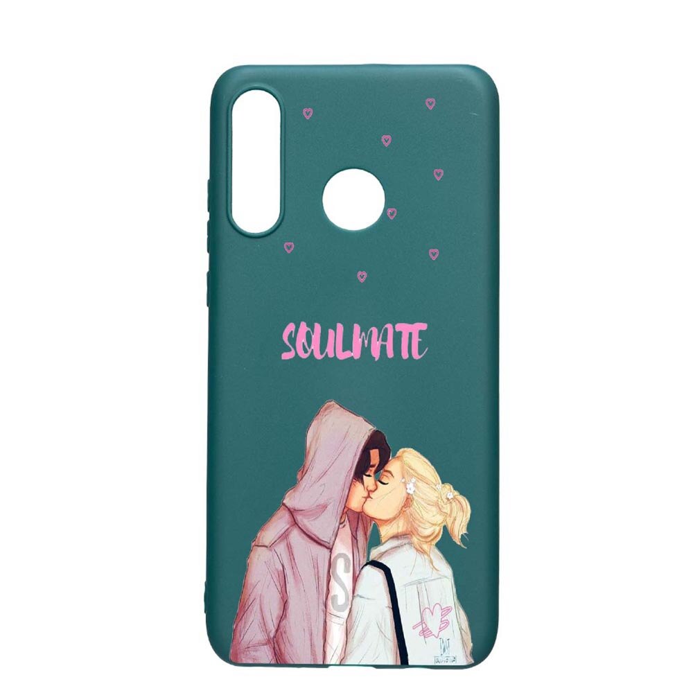 Husa Huawei P30 Lite, Happy Flowers, rezistenta la uzura, anti-alunecare, din silicon Premium, ForestGreen, FG626