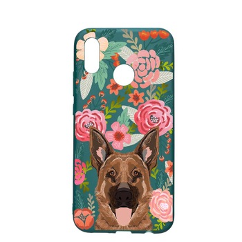 Husa Samsung Galaxy A70, Dog In Flowers, rezistenta la uzura, anti-alunecare, din silicon Premium, ForestGreen, FG636 Husa Samsung Galaxy A70, Dog In Flowers, rezistenta la uzura, anti-alunecare, din silicon Premium, ForestGreen, FG636