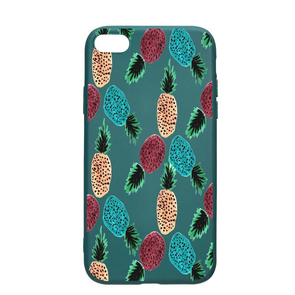 Husa Apple iPhone 6S / 6, Ananas, rezistenta la uzura, anti-alunecare, din silicon Premium, ForestGreen, FG669