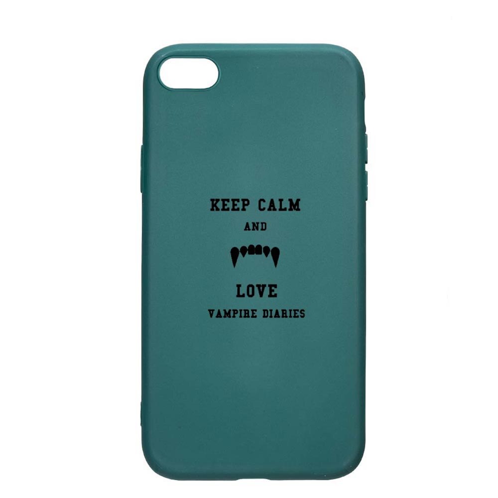 Husa Apple iPhone SE 2 / iPhone 8 / iPhone 7, Vampire Diaries - Keep Calm, rezistenta la uzura, anti-alunecare, din silicon Premium, ForestGreen, FG581