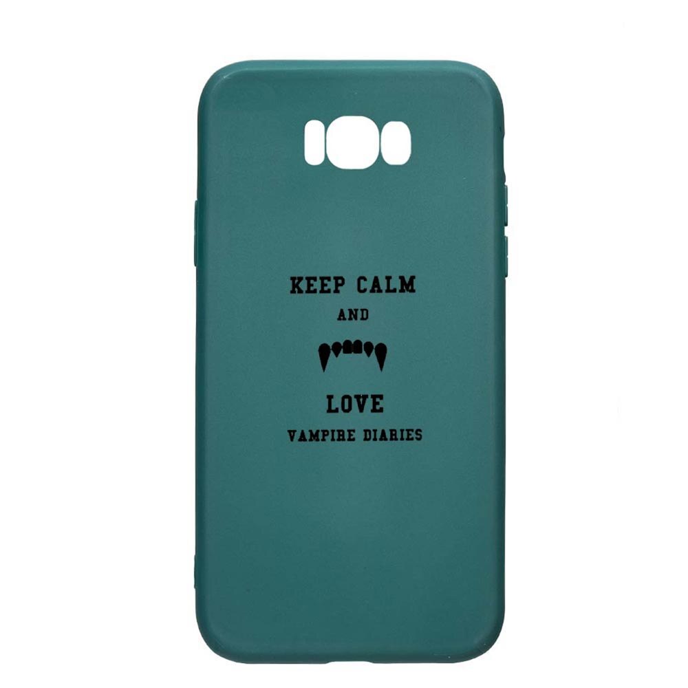Husa Samsung Galaxy S8, Vampire Diaries - Keep Calm, rezistenta la uzura, anti-alunecare, din silicon Premium, ForestGreen, FG581