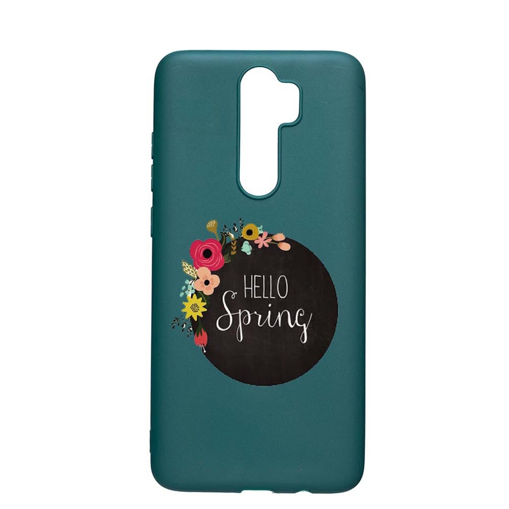 Husa Xiaomi Redmi Note 8 Pro, Hello Spring, rezistenta la uzura, anti-alunecare, din silicon Premium, ForestGreen, FG684