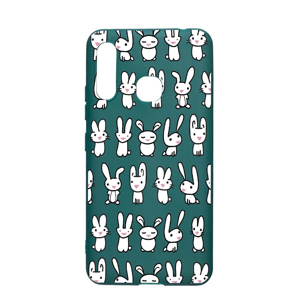 Husa Samsung Galaxy A70e, Rabbit, rezistenta la uzura, anti-alunecare, din silicon Premium, ForestGreen, FG691