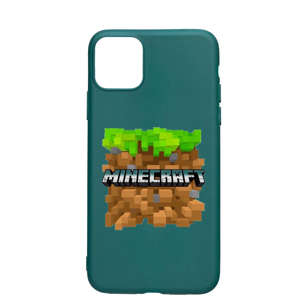 Husa Apple iPhone 11 Pro Max, Mincraft, rezistenta la uzura, anti-alunecare, din silicon Premium, ForestGreen, FG726