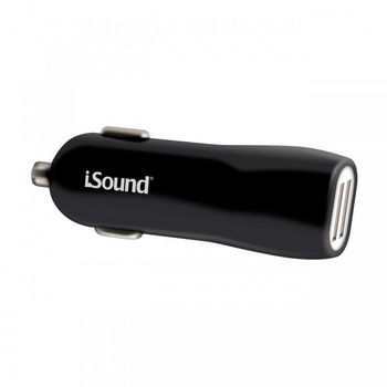 Incarcator auto iSound, Dual USB, 2.4A, Negru Incarcator auto iSound, Dual USB, 2.4A, Negru