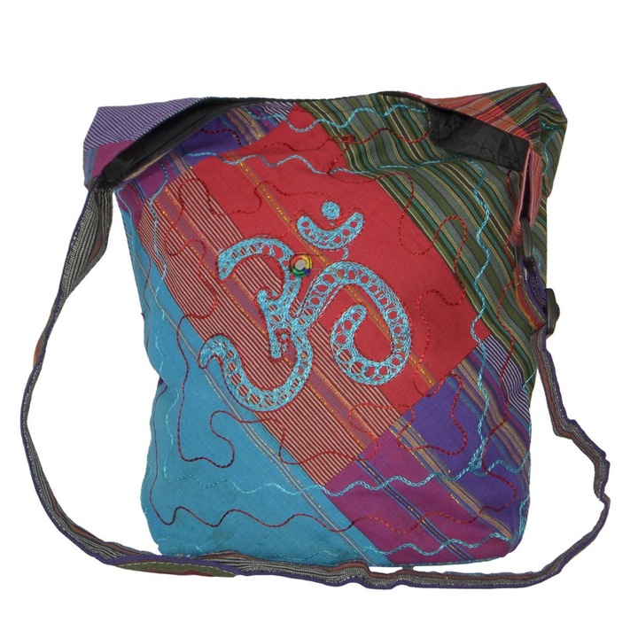 Geanta UNICAT din material textil, handmade in Nepal, EMLHB27