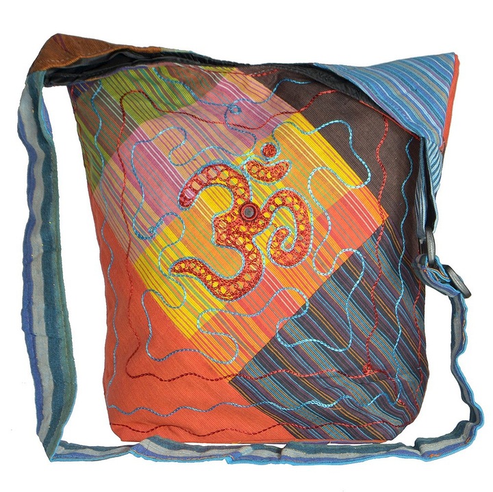 Geanta UNICAT din material textil, handmade in Nepal, EMLHB25