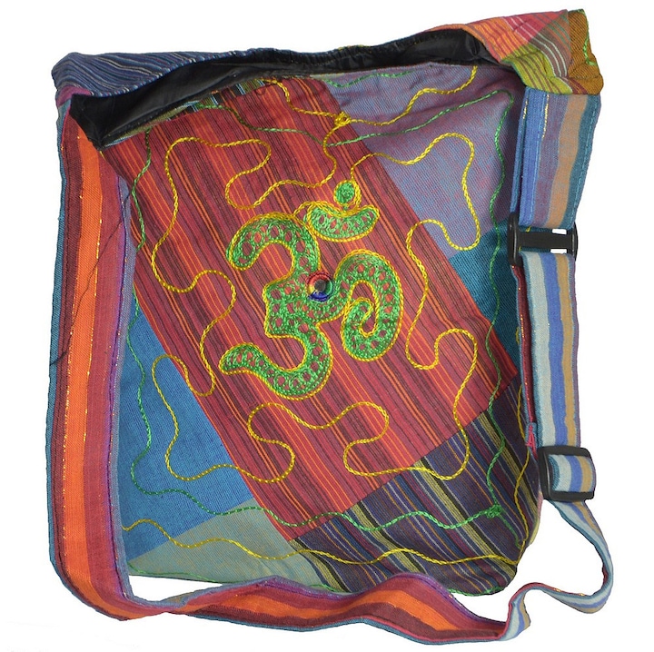 Geanta UNICAT din material textil, handmade in Nepal, EMLHB18