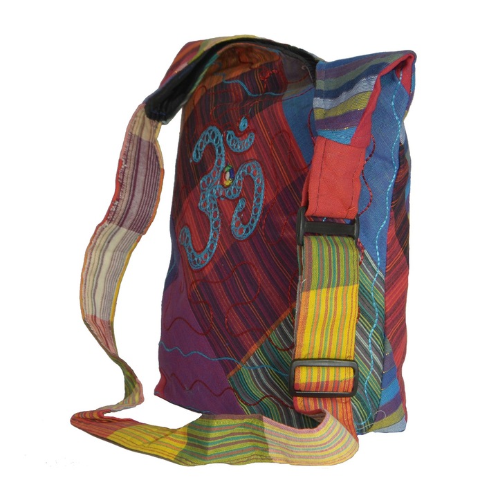 Geanta UNICAT din material textil, handmade in Nepal, EMLHB11