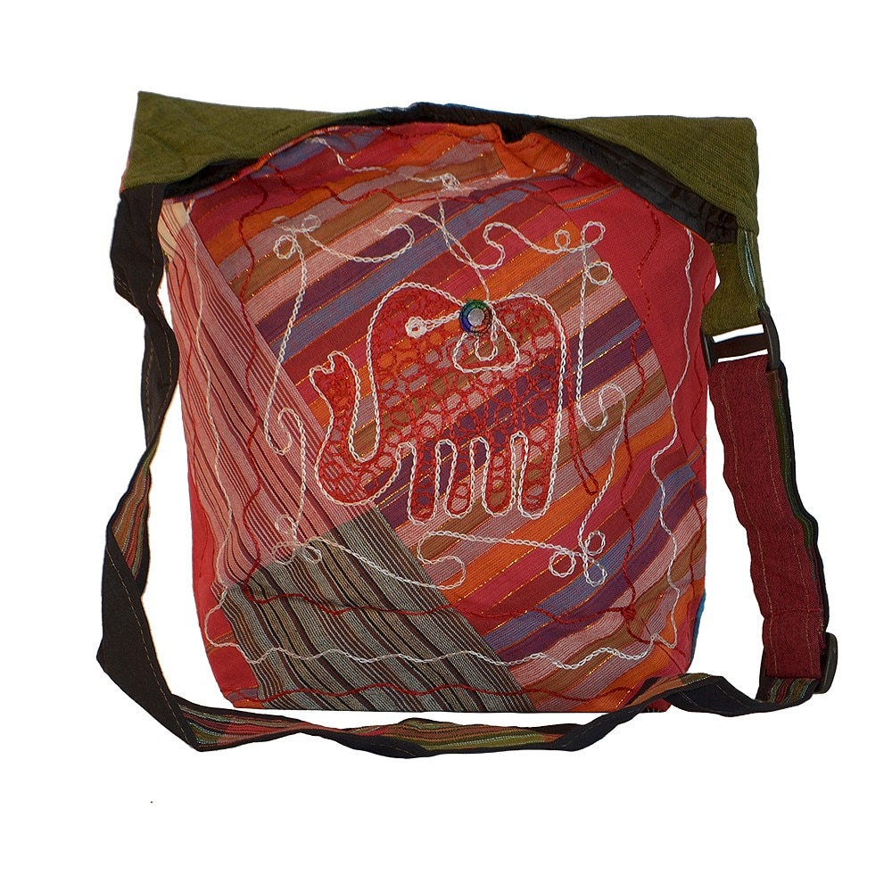 Geanta UNICAT din material textil, handmade in Nepal, EMLHB04