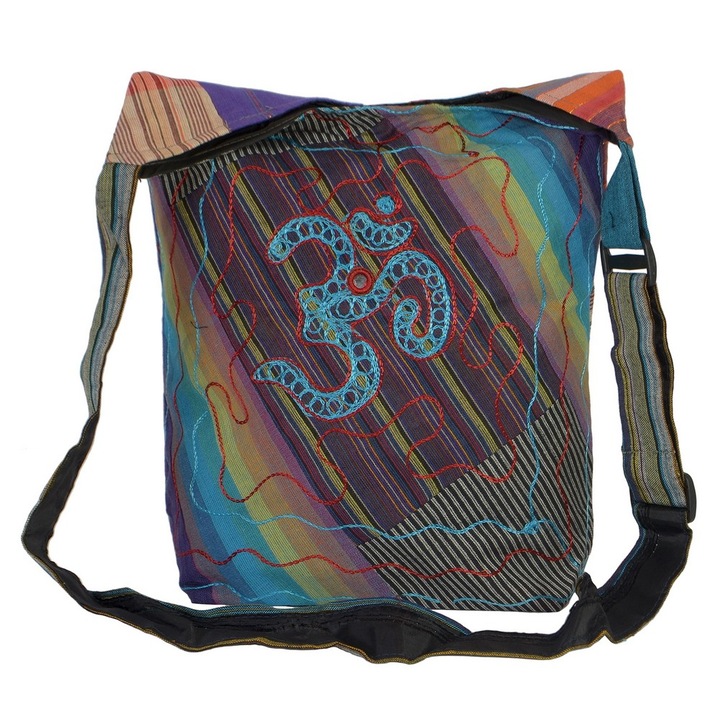 Geanta UNICAT din material textil, handmade in Nepal, EMLHB36