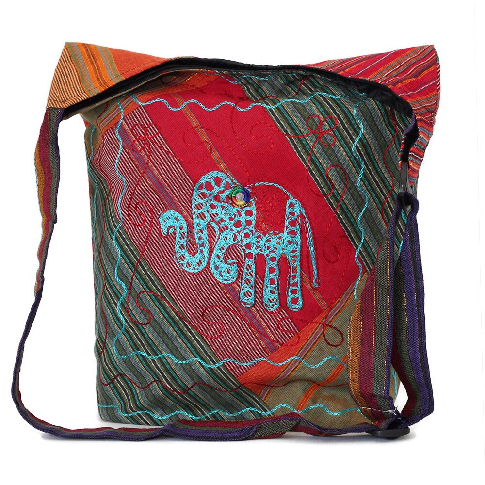 Geanta UNICAT din material textil, handmade in Nepal, EMLHB170