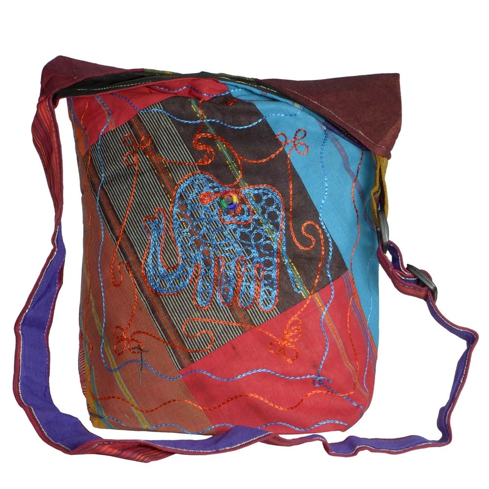 Geanta UNICAT din material textil, handmade in Nepal, EMLHB55