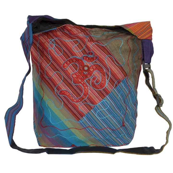 Geanta UNICAT din material textil, handmade in Nepal, EMLHB39