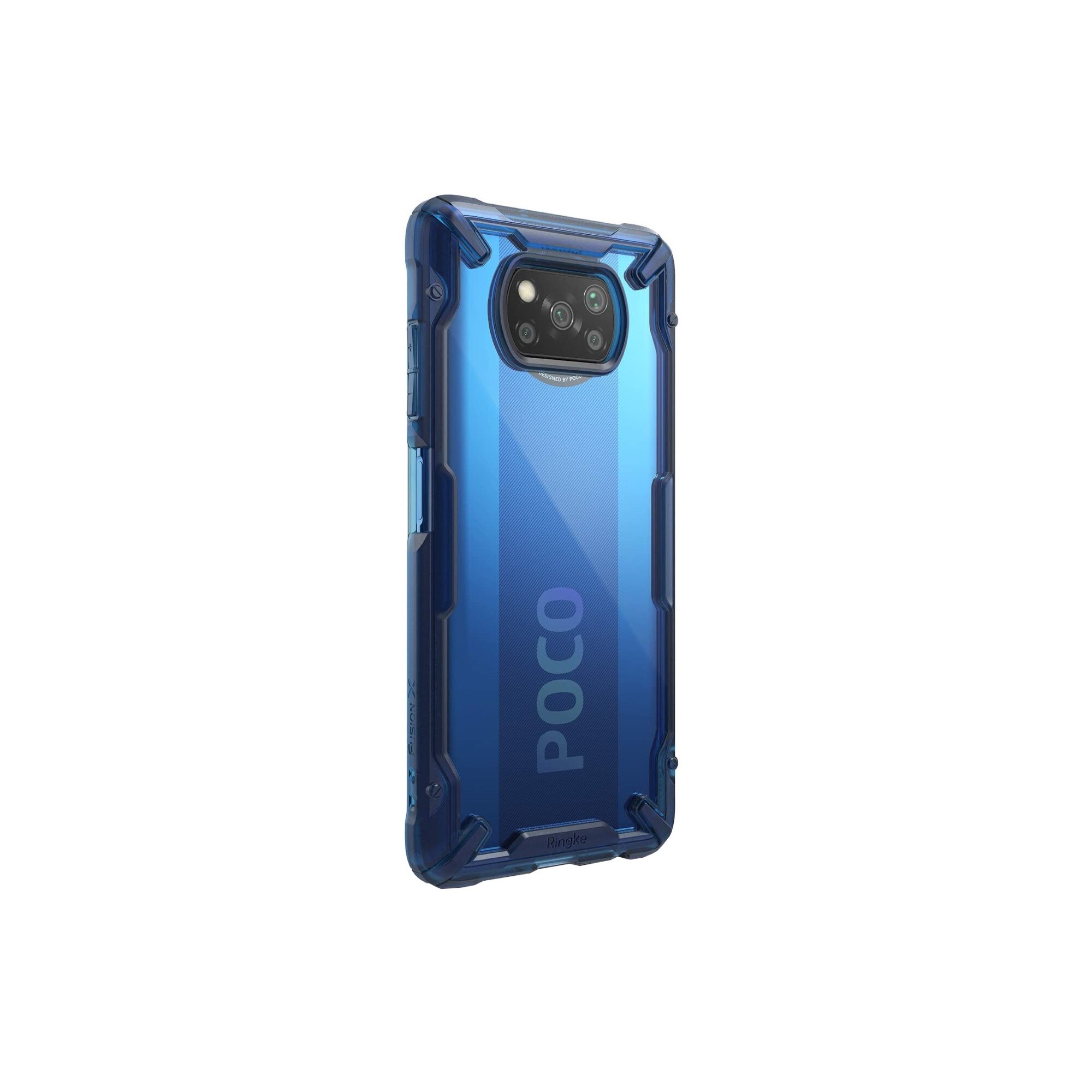 Husa Xiaomi Poco X3 NFC Ringke FUSION X Transparent Albastru