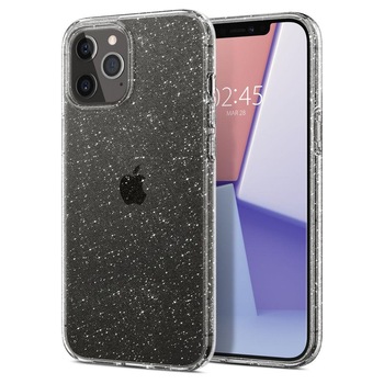 Husa iPhone 12 Pro Max SPIGEN Liquid Crystal Glitter Transparenta Husa iPhone 12 Pro Max SPIGEN Liquid Crystal Glitter Transparenta