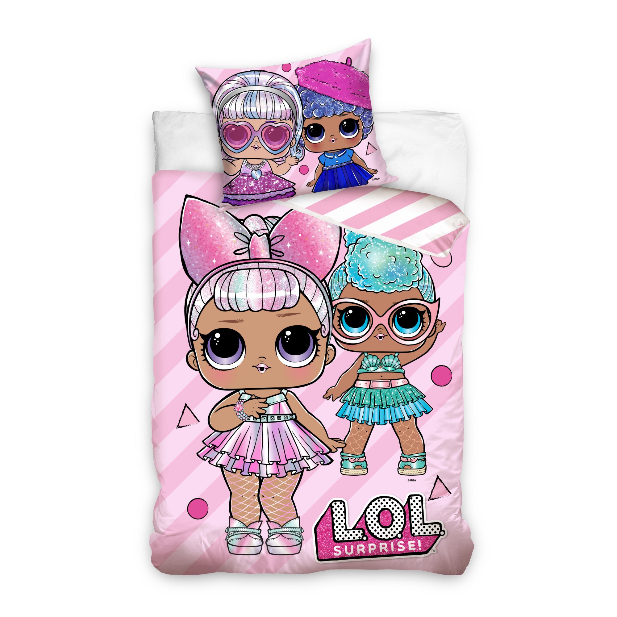 Lenjerie de copii LOL Glitter, 140x200 cm, 2 piese