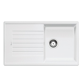 Chiuveta bucatarie, Blanco ZIA 5 S Chiuveta Silgranit alb, 86 x 50 x 19 cm, sifon cu ventil inclus, fara excentric Chiuveta bucatarie, Blanco ZIA 5 S Chiuveta Silgranit alb, 86 x 50 x 19 cm, sifon cu ventil inclus, fara excentric