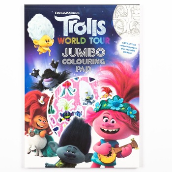 Carte de colorat Trolls World Tour Jumbo colouring pad - 120 pagini + 3 ani Carte de colorat Trolls World Tour Jumbo colouring pad - 120 pagini + 3 ani