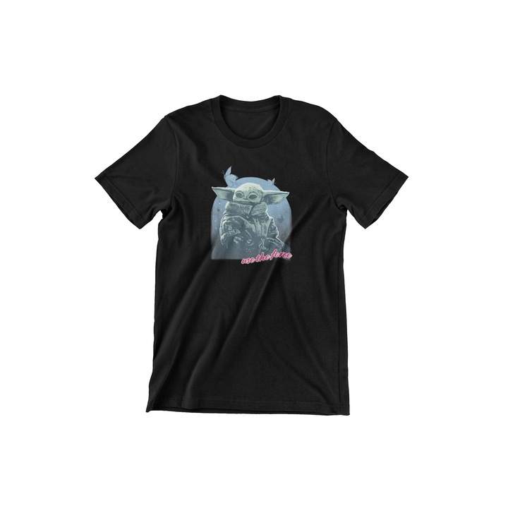 Детска тениска Star Wars, Yoda Use the force, черна, 8 години/ 134 см