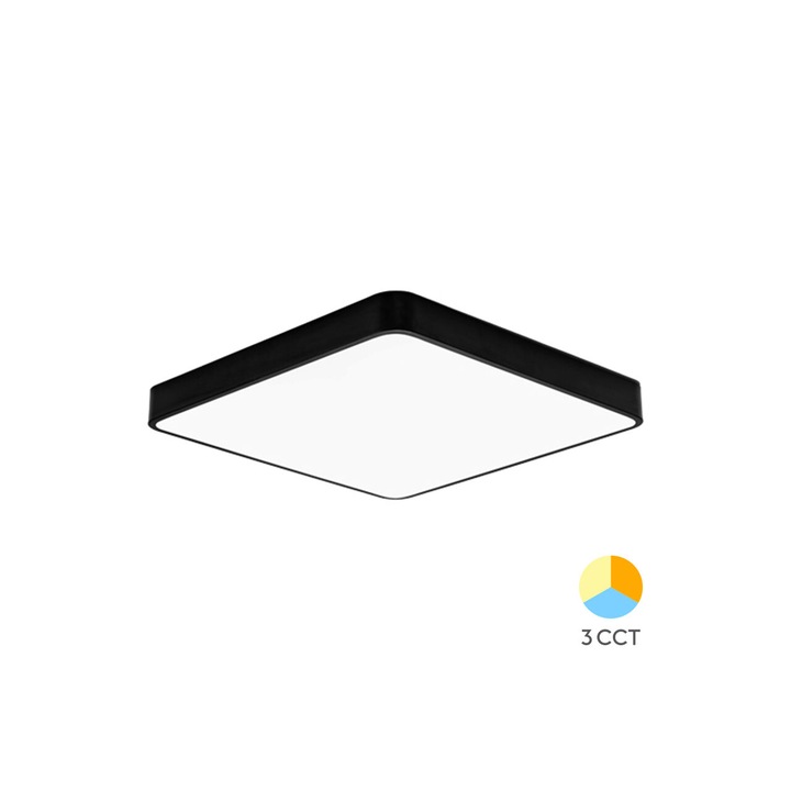 LED mennyezeti lámpa, 45W, 3000/4000/6500K, fekete, Blade SQR