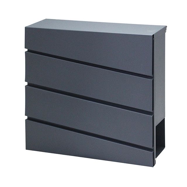 Cutie postala iMK®, otel galvanizat, incuietoare, antracit rezistent la coroziune, suport de ziar, 37 x 37 x 10 cm