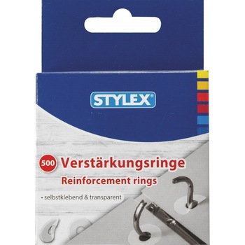 Inele autoadezive Stylex pentru intarire gauri, D15mm, 500buc/set Inele autoadezive Stylex pentru intarire gauri, D15mm, 500buc/set