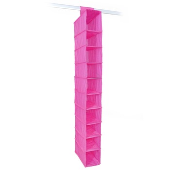Organizator de panza,pantofi sau haine,10 compartimente,de culoare roz,dimensiune 15 x 30 x 122 cm Organizator de panza,pantofi sau haine,10 compartimente,de culoare roz,dimensiune 15 x 30 x 122 cm