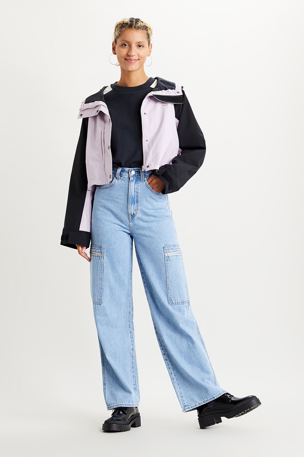 Levi's, Jacheta cu gluga Elliot, Lila/Negru