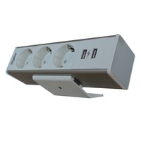 priza de birou fara gaurire blat  3 schuko si 2 usb fast charger culoare alb imagen 21_0_
0