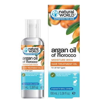 Tratament de par ulei de argan, Natural World, 100 ml Tratament de par ulei de argan, Natural World, 100 ml