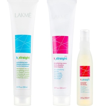 Kit Tratament, pentru par rezistent si indreptare cu placa, Lakme Master K. Straight Ionico 0, 200ml Kit Tratament, pentru par rezistent si indreptare cu placa, Lakme Master K. Straight Ionico 0, 200ml