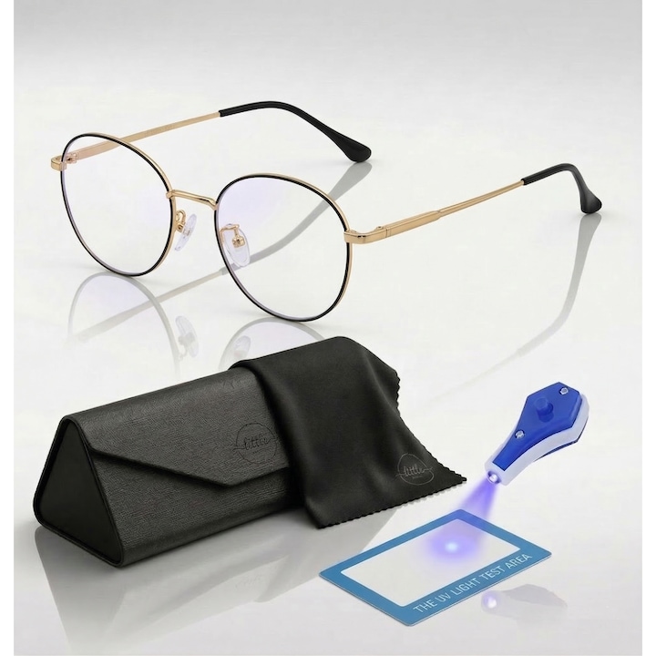 Ochelari Protectie Calculator, Ecran Telefon, Calculator, Televizor, Gaming, anti Lumina Albastra, Antireflex, fara Dioptrii, cu Toc Pliabil, Laveta, 18C3