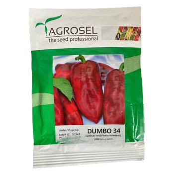 Seminte ardei lung Kapia, Dumbo 34, Agrosel - 2000 seminte Seminte ardei lung Kapia, Dumbo 34, Agrosel - 2000 seminte