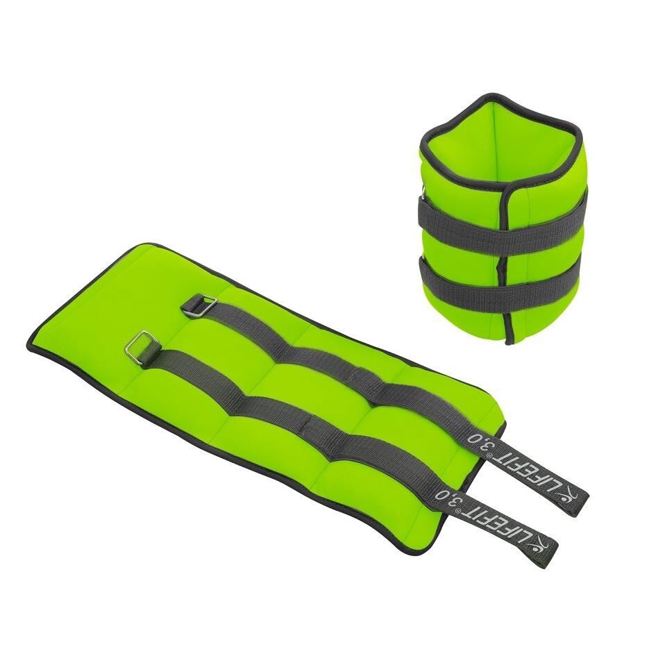 Greutati neopren glezna/incheietura LifeFit, 2 x 3kg, verde/gri