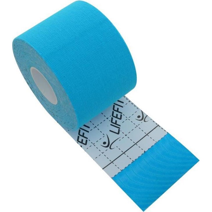 Banda kinesiologica LifeFit, 5cm x 5m, Albastru deschis