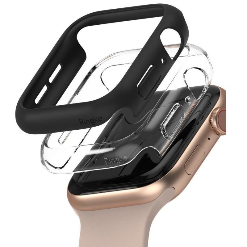 Carcasa Ringke Slim Apple Watch 4/5/6/SE (44 mm) Negru/Transparent 2-Pack
