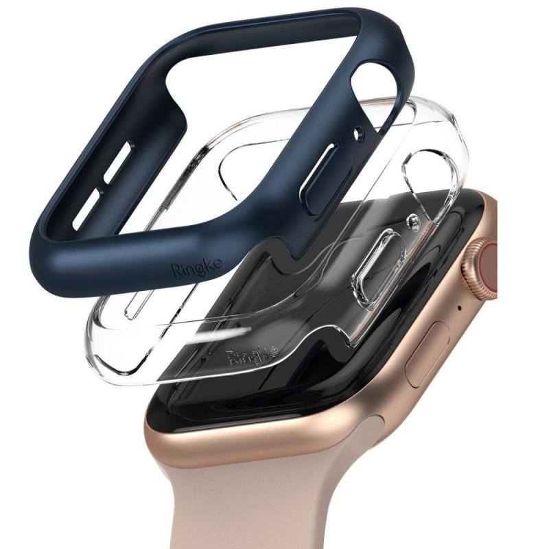 Carcasa Ringke Slim Apple Watch 4/5/6/SE (44 mm) Albastru/Transparent 2-Pack