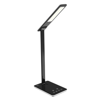 Lampa de birou cu led Media-Tech MT221K, modul incarcare wireless pentru telefon, control tactil, USB, lumina calda si rece, Negru Lampa de birou cu led Media-Tech MT221K, modul incarcare wireless pentru telefon, control tactil, USB, lumina calda si rece, Negru