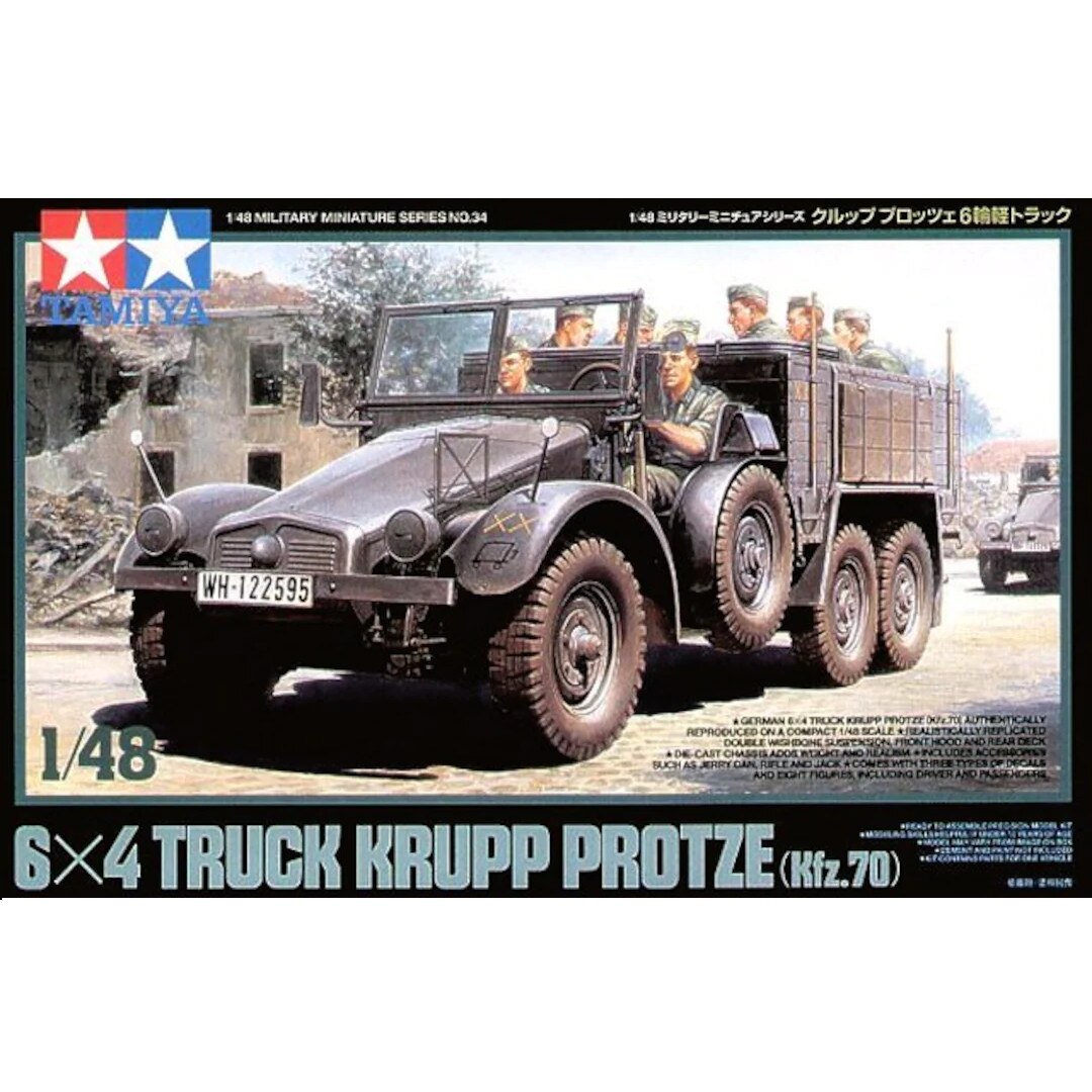 Macheta Militara Tamiya German 6x4 Truck Krupp Protze Kfz.70 1:48 TAM 32534