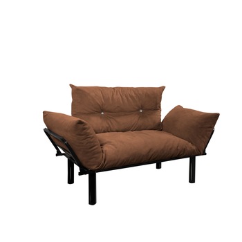 Canapea fixa cu 2 locuri Ada, maro, 125*60 cm Canapea fixa cu 2 locuri Ada, maro, 125*60 cm