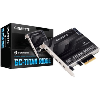 Placa Add-in PCIe Gigabyte GC-TITAN RIDGE, 2x ports Thunderbolt™ 3, 2x Mini-DisplayPort, 1x DisplayPort Placa Add-in PCIe Gigabyte GC-TITAN RIDGE, 2x ports Thunderbolt™ 3, 2x Mini-DisplayPort, 1x DisplayPort