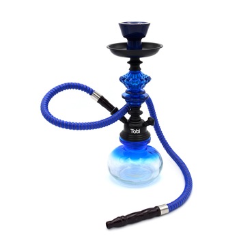 Narghilea Tobi, Agamy, Round Glass, 1 furtun, Albastru, 31 cm Narghilea Tobi, Agamy, Round Glass, 1 furtun, Albastru, 31 cm