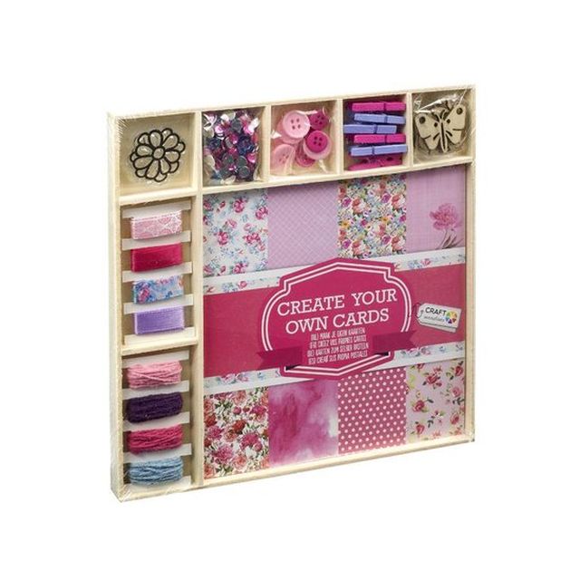 Set Creati propriile carduri, Craft, cutie de lemn